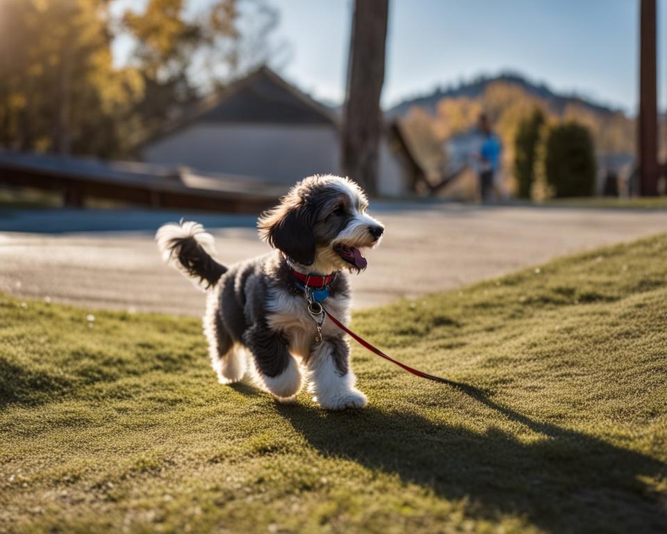 Aussiedoodle puppy leash training
