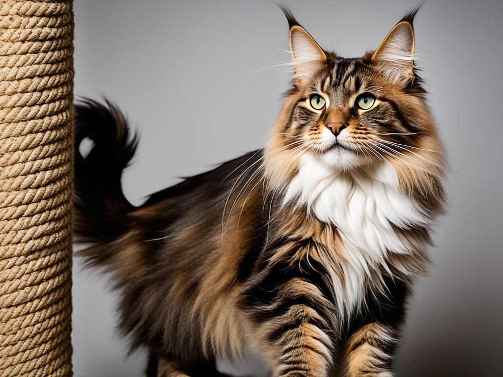 Maine Coon cat exercising