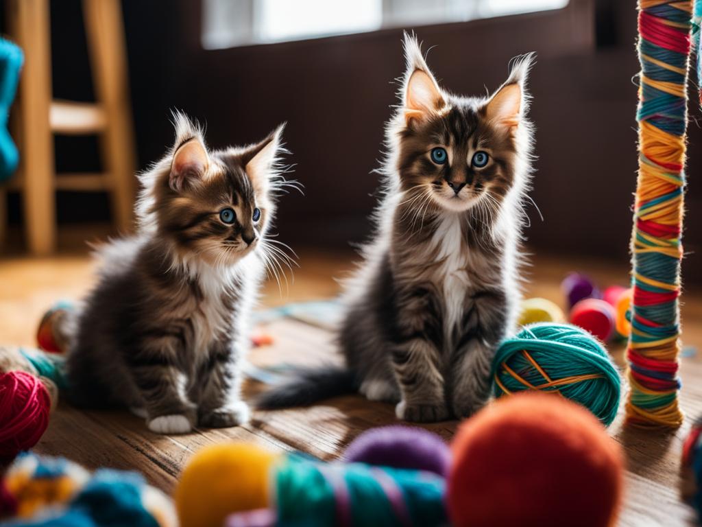 Playtime with Maine Coon Kittens