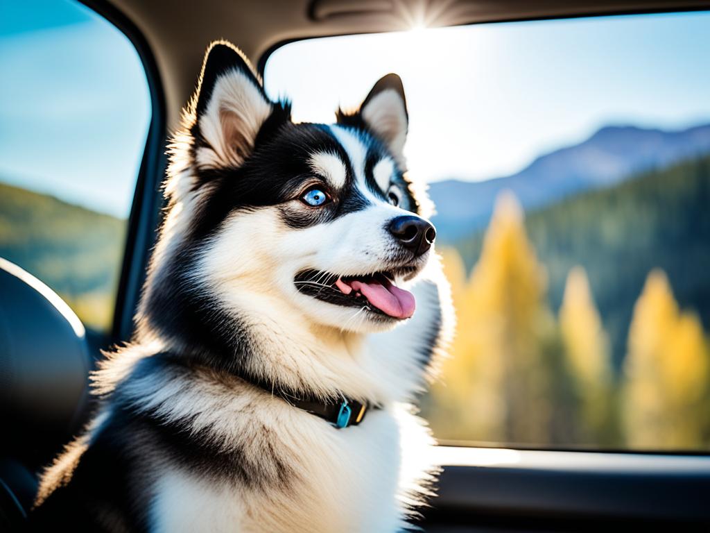 Traveling with Pomsky by Car