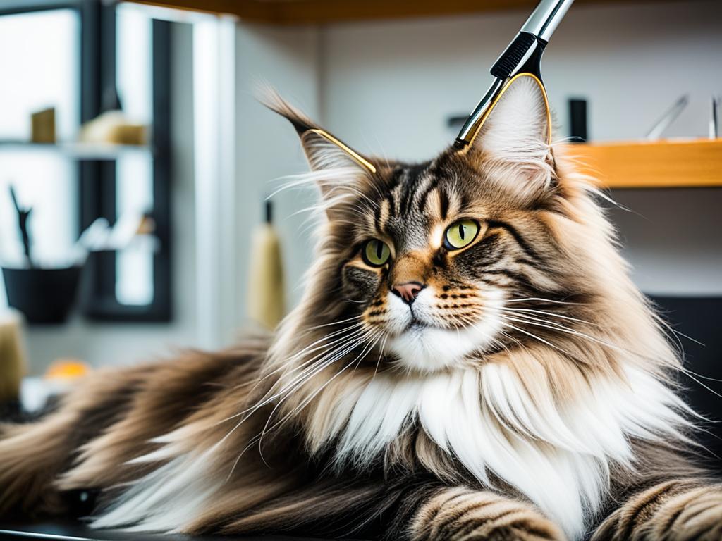 grooming a Maine Coon