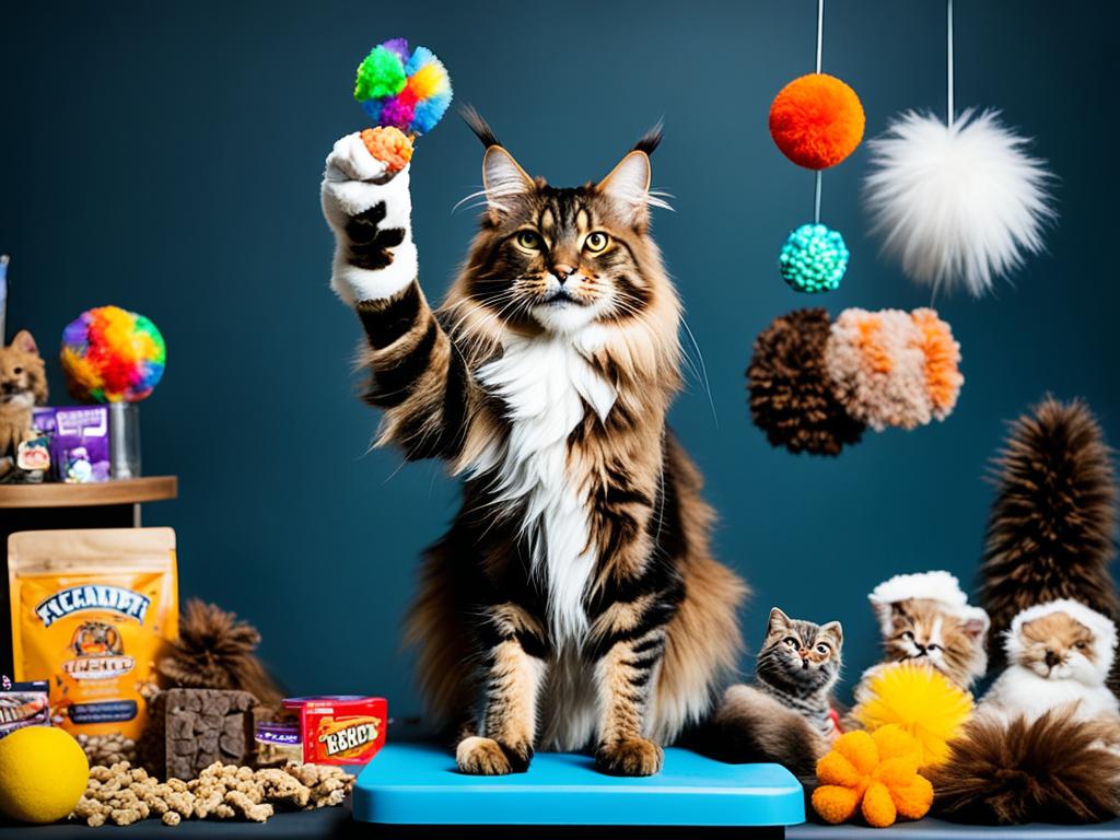 teaching tricks to a Maine Coon