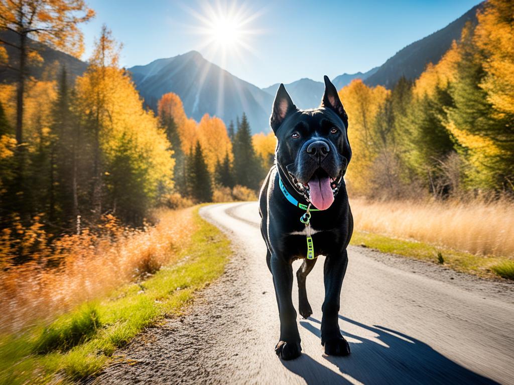 Cane Corso enjoying dog-friendly outdoor adventures