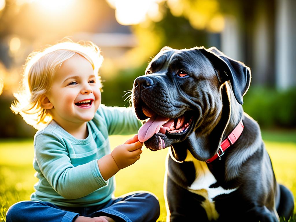 Cane Corso family pet with a child