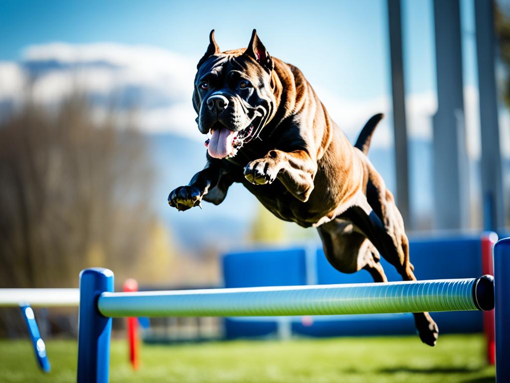 Cane Corso performing agility exercises
