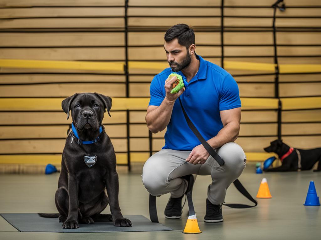 Cane Corso puppy training session